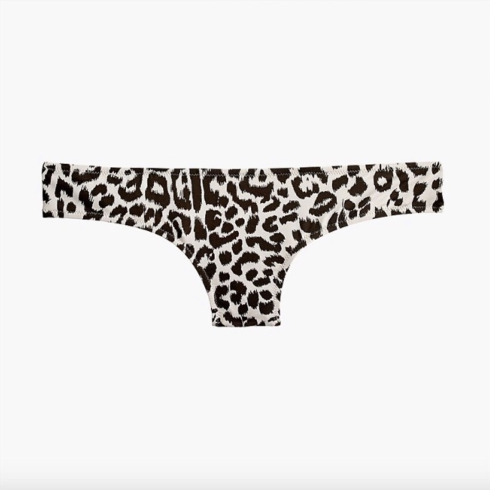 J. Crew Ruffle Underwire Surf Hipster Bikini Size 32A/XS Leopard NWT - Picture 3 of 7